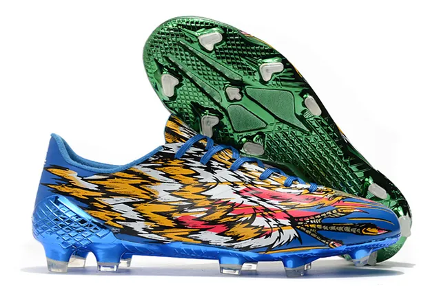 Adidas adizero Chaussures de football blanches argentées holographiques pour terrain ferme 7