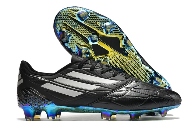 Adidas adizero Chaussures de football blanches argentées holographiques pour terrain ferme 12