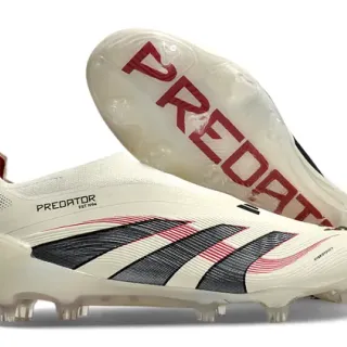 Adidas Beige Black Low-Cut Sock-Fit Upper Firm-Ground Soccer Shoes