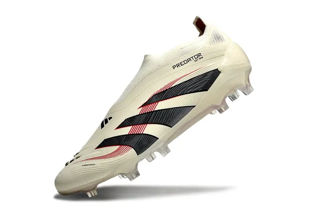 Adidas Beige Black Low-Cut Sock-Fit Upper Firm-Ground Soccer Shoes 3