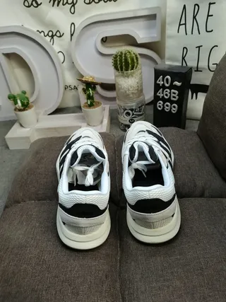 Adidas Beige Black Mesh And Synthetic Overlay Construction Sculpted Geometric Midsole Lifestyle Sneakers 8