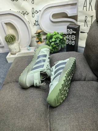 Adidas Beige Black Mesh Upper Perforated Three Stripes Lifestyle Sneakers 16