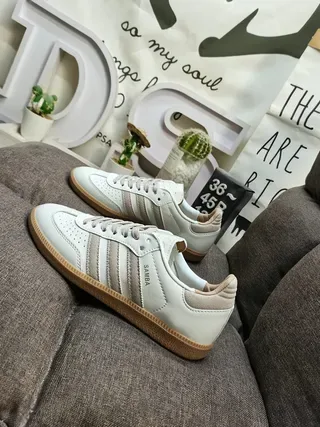 Adidas Beige Brown Low-Top Perforated Toe Lifestyle Sneakers 7
