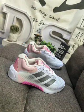 Adidas Beige Gray Engineered Mesh Upper Three-Stripe Side Panel Lifestyle Sneakers 19