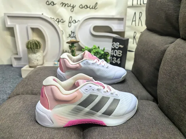 Adidas Beige Gray Engineered Mesh Upper Three-Stripe Side Panel Lifestyle Sneakers 21