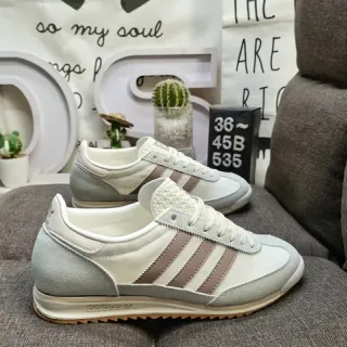 Adidas Beige Gray Low-Top Runner Mixed-Material Upper Lifestyle Sneakers