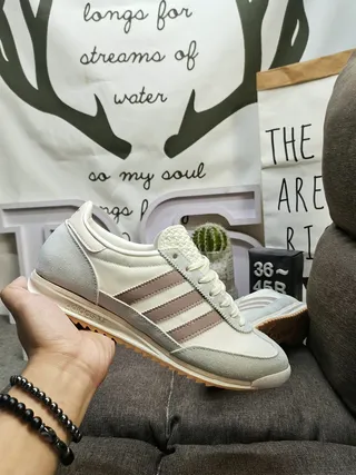 Adidas Beige Gray Low-Top Runner Mixed-Material Upper Lifestyle Sneakers 5