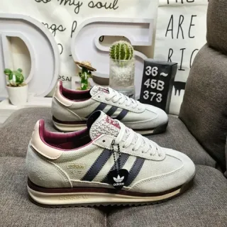 Adidas Beige Navy Retro Runner Textile Mesh Upper Lifestyle Sneakers