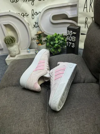 Adidas Beige Pink Low-Top Suede-and-Mesh Upper Lifestyle Sneakers 6