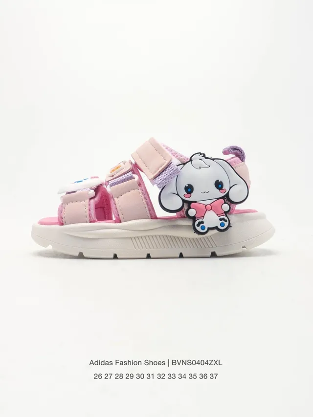 Adidas sandales casuales beige rose multi-bandes fermeture velcro 5