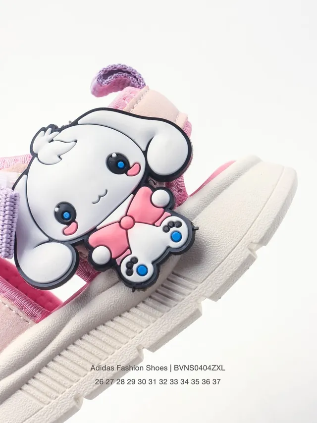 Adidas sandales casuales beige rose multi-bandes fermeture velcro 8