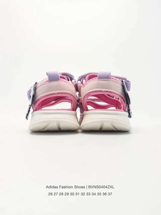 Adidas sandales casuales beige rose multi-bandes fermeture velcro 11