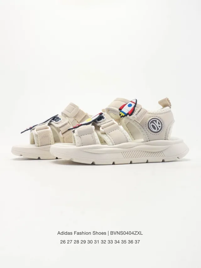 Adidas sandales casuales beige rose multi-bandes fermeture velcro 15