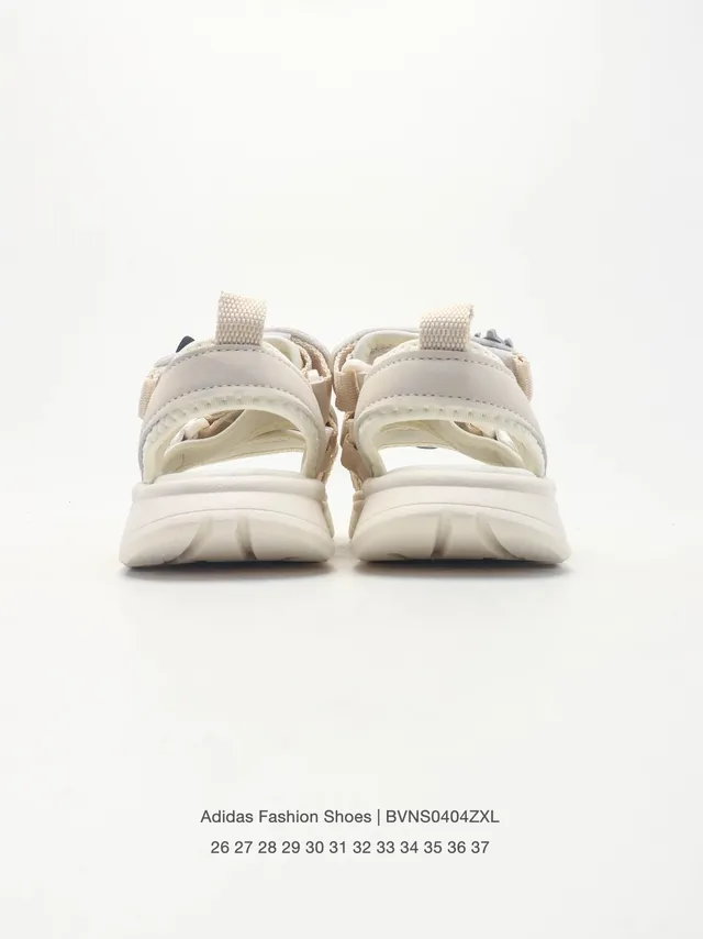 Adidas sandales casuales beige rose multi-bandes fermeture velcro 20