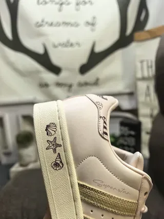 Adidas Beige Pink Shell-Toe Three-Stripe Lifestyle Sneakers 3