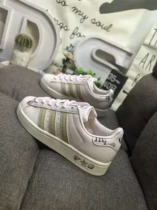 Adidas Beige Pink Shell-Toe Three-Stripe Lifestyle Sneakers 7