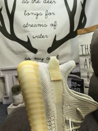 Adidas Beige Yellow Knit Upper Translucent Ridged Sole Lifestyle Sneakers 3