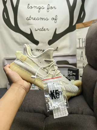 Adidas Beige Yellow Knit Upper Translucent Ridged Sole Lifestyle Sneakers 5