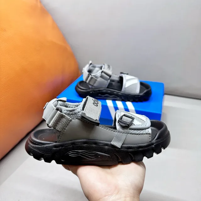 Adidas Sandales pour Enfants Noir et Blanc à Trois Rayures 18