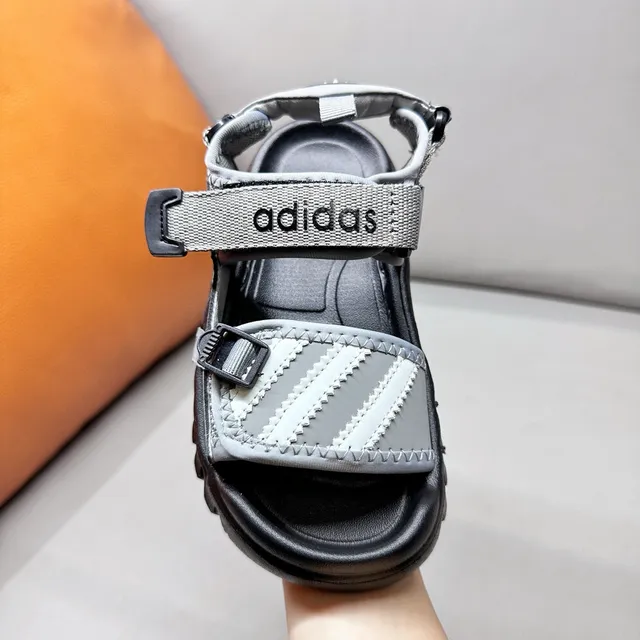 Adidas Sandales pour Enfants Noir et Blanc à Trois Rayures 20