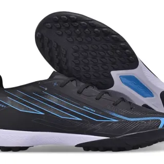 Adidas Black Blue Synthetic Upper Graphic Accents Turf Soccer Shoes