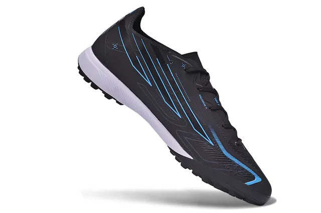 Adidas Noir Bleu Haut Synthétique Accents Graphiques Chaussures de Football Turf 11
