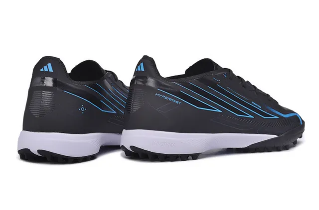 Adidas Noir Bleu Haut Synthétique Accents Graphiques Chaussures de Football Turf 15