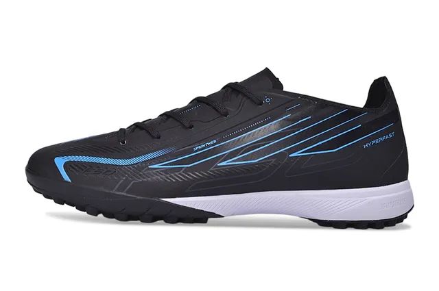 Adidas Noir Bleu Haut Synthétique Accents Graphiques Chaussures de Football Turf 17