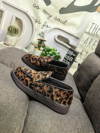 Adidas Black Brown Suede Upper Strap Closure Loafer 7
