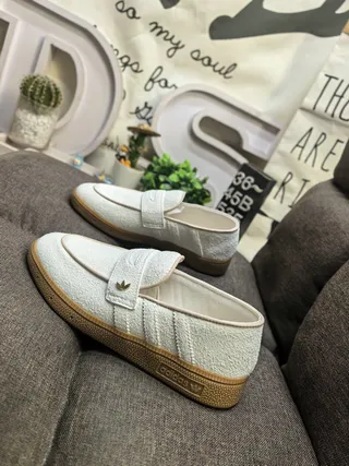 Adidas Black Brown Suede Upper Strap Closure Loafer 17