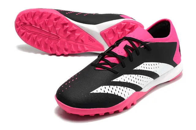 Adidas Black Pink Bas perforé synthétique supérieur terrain chaussures de football 6