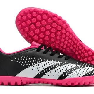 Adidas Black Pink Baixo-Corte Superior Sintético Padrão Perforado Ventilação Artificial-Grass Sapatos de Futebol