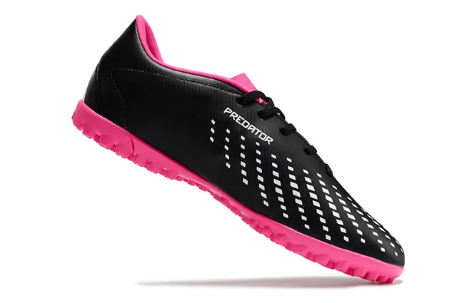 Adidas Black Pink Bajo-Corte Superior Sintético Patrón de Perforación Ventilación Artificial-Grass Zapatos de Fútbol 5