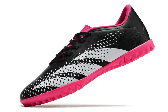 Adidas Black Pink Bajo-Corte Superior Sintético Patrón de Perforación Ventilación Artificial-Grass Zapatos de Fútbol 6