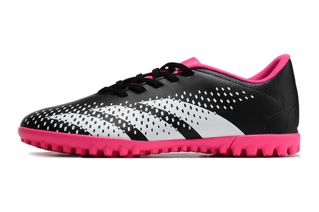 Adidas Black Pink Bajo-Corte Superior Sintético Patrón de Perforación Ventilación Artificial-Grass Zapatos de Fútbol 7
