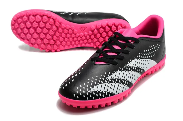 Adidas Black Pink Bajo-Corte Superior Sintético Patrón de Perforación Ventilación Artificial-Grass Zapatos de Fútbol 8