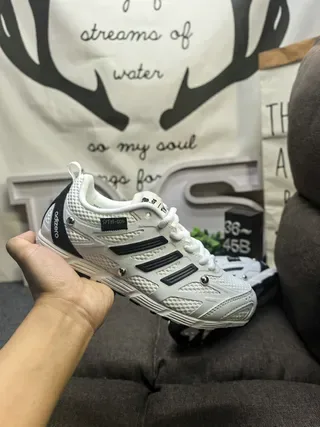 Adidas Black Silver Lightweight Mesh Upper Three-Stripe Synthetic Overlay Lifestyle Sneakers 5