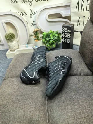 Adidas Black Silver Quilted Diamond-Stitched Upper Three-Stripe Side Panel Lifestyle Sneakers 6