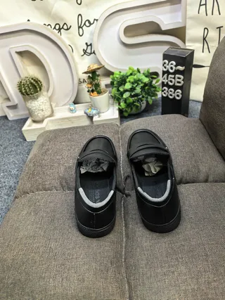 Adidas Black Slip-On Three-Stripe Side Panel Loafer 8