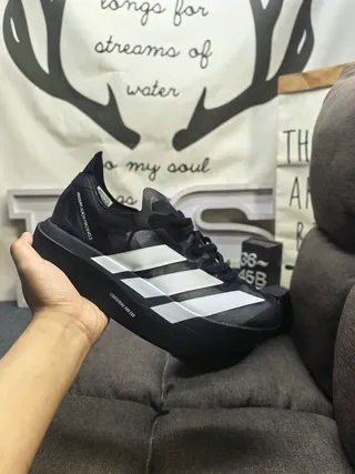 Adidas Black White Leather/synthetic Upper Three-Stripe Branding Lifestyle Sneakers 5