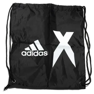 Adidas Black White Lightweight Synthetic Drawstring Closure Handbag