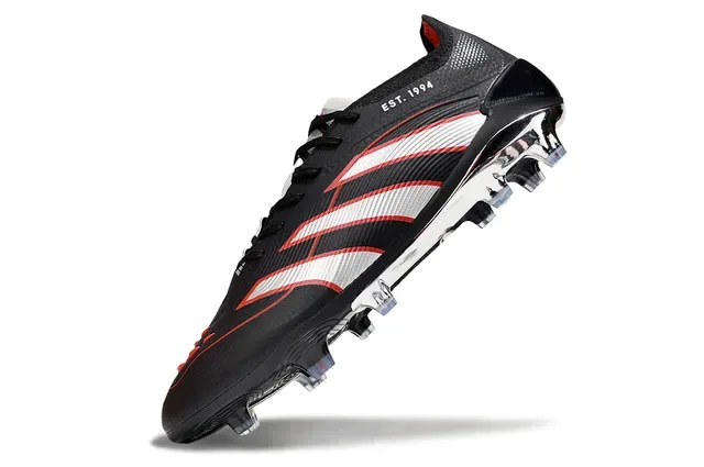 Adidas Chuteiras de futebol preto branco low-cut bootie upper esculpido sintético cage grama firme 3