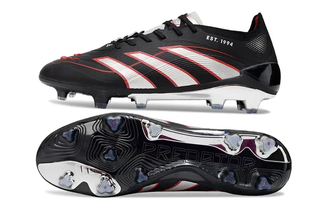 Adidas Chuteiras de futebol preto branco low-cut bootie upper esculpido sintético cage grama firme 6