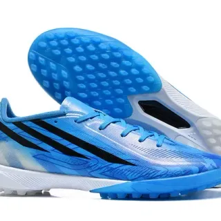 Adidas Blue Black Low-Cut Synthetic Upper Asymmetrical Lacing Artificial-Grass Soccer Shoes