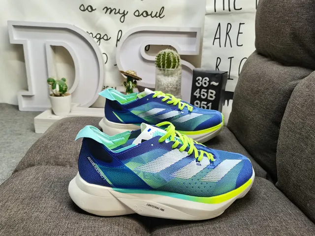 Adidas Blue Green Engineered Mesh Upper Gradient Colorway Running Shoes 1