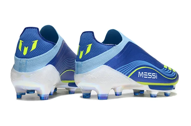 Adidas Blue Green Low-Cut Sock-Fit Upper Textured Ribbed Synthetic Firm-Ground Soccer Shoes 5
