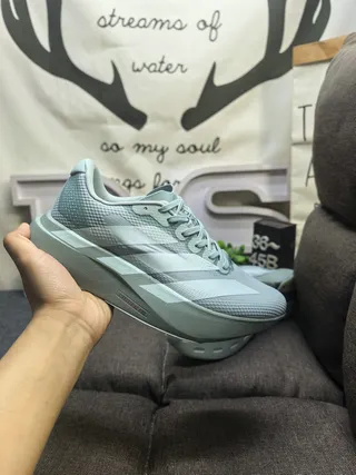 Adidas Blue Silver Camouflage Upper Three-Stripe Branding Running Shoes 15