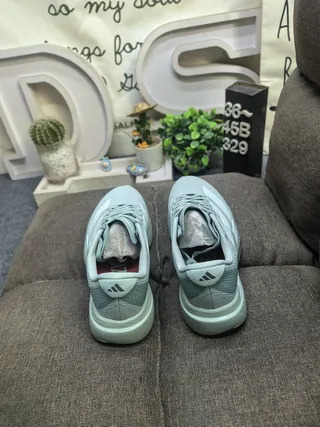 Adidas Blue Silver Camouflage Upper Three-Stripe Branding Running Shoes 18