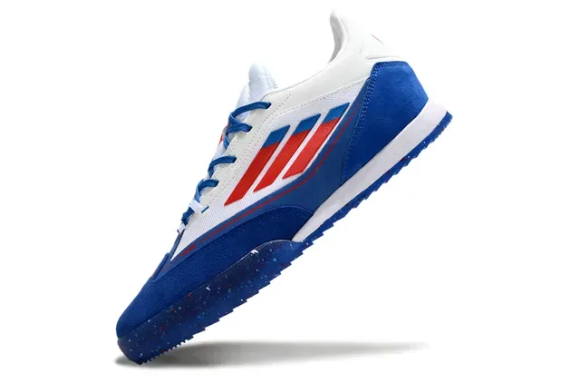 Adidas Blue White Low-Top Suede And Mesh Upper Indoor Soccer Shoes 3
