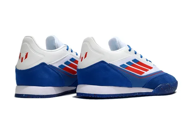 Adidas Blue White Low-Top Suede And Mesh Upper Indoor Soccer Shoes 5